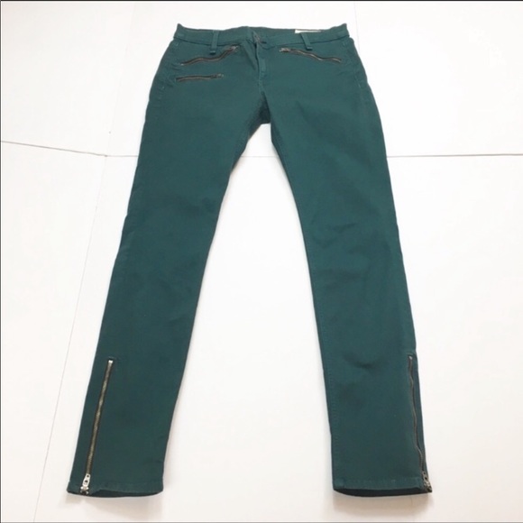 Rag and Bone Green Ankle Zip Skinny Jeans - Picture 2 of 5